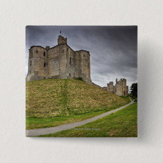 Warkworth Castle in Northumberland, Engeland Vierkante Button 5,1 Cm