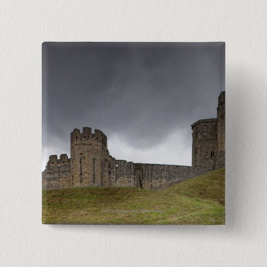 Warkworth Castle Vierkante Button 5,1 Cm (Voorkant)