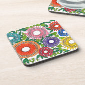 warli bloemen bier onderzetter (Linkerzijde)