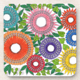 warli bloemen bier onderzetter