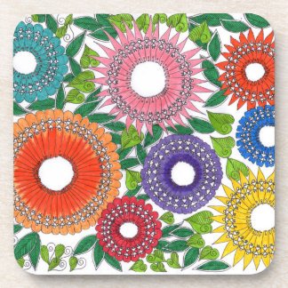 warli bloemen bier onderzetter