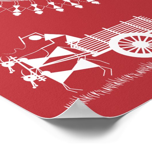 Warli Harmony: Tree of Life en Rural Bliss Poster (Hoek)