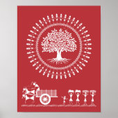 Warli Harmony: Tree of Life en Rural Bliss Poster (Voorkant)