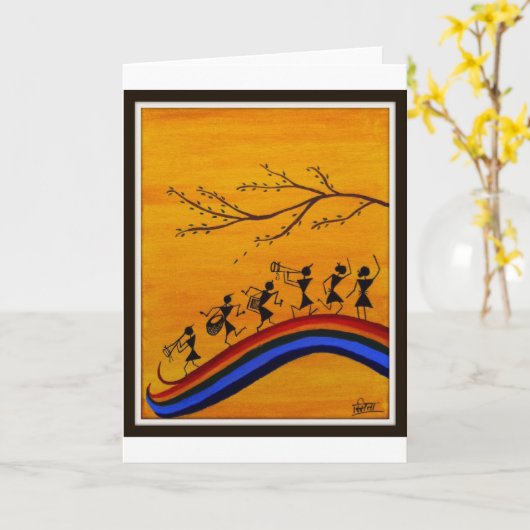 warli kaart (Gele Bloem)