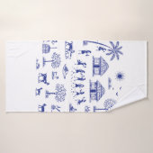Warli-kunst Indiase stamillustratie Badhanddoek (Badhanddoek)