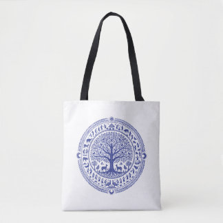Warli-kunst Indiase Stamillustratie | Minimalistis Tote Bag
