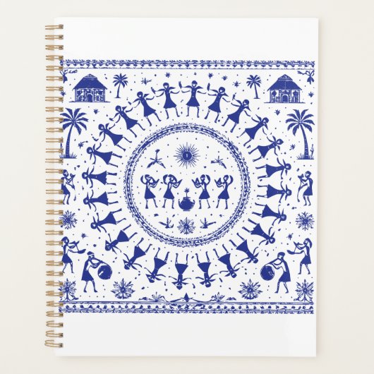 Warli-kunst Indiase Stamillustratie Planner (Voorkant)