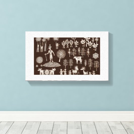 Warli Paint Canvas (Insitu (Houten vloer))