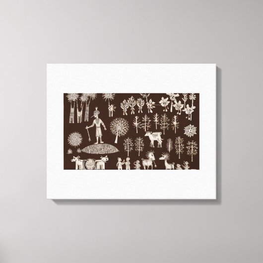 Warli Paint Canvas Afdruk (Voorkant)