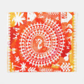 Warli painting - hand drawn traditional the ancien fleece deken (Voorkant (Horizontaal))