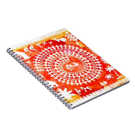 Warli schilderij - traditioneel getekend met de ha notitieboek (Rechterzijde)