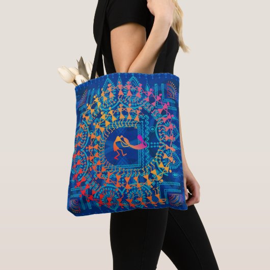 Warli schilderij - traditioneel getekend met de ha tote bag (Dichtbij)