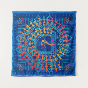 Warli schilderij - traditioneel getekend met de ha wandkleed