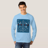 Warli-stamkunstTraditionele Indiase volkschilderku T-shirt (Voorkant volledig)