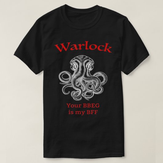 Warlock Class BFF Dungeons en RPG Dragons T-shirt (Design voorkant)