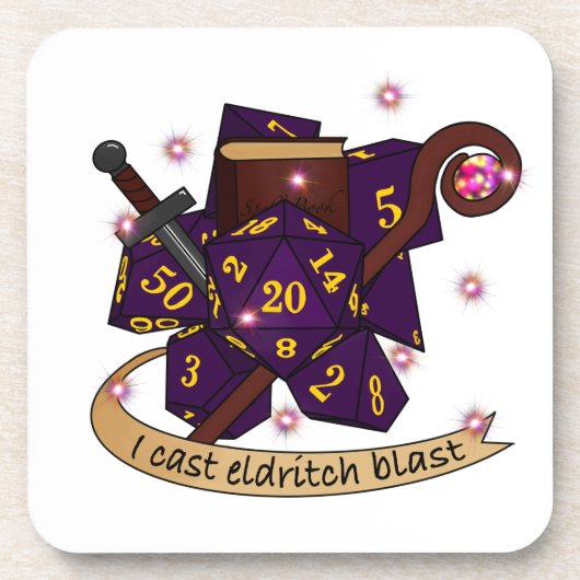 Warlock Dice Design Bier Onderzetter (Voorkant)