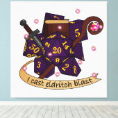 Warlock Dice Design Canvas Afdruk (Insitu (Houten vloer))