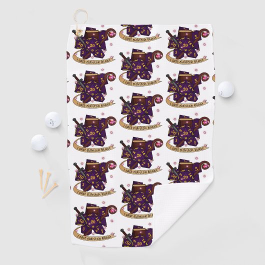 Warlock Dice Design Golfhanddoek (Insitu)