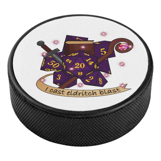 Warlock Dice Design Hockey Puck (3/4)