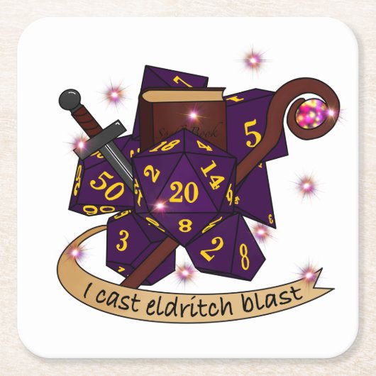 Warlock Dice Design Kartonnen Onderzetters (Voorkant)