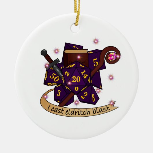 Warlock Dice Design Keramisch Ornament (Voorkant)