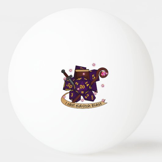 Warlock Dice Design Pingpongbal (Voorkant)