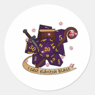 Warlock Dice Design Ronde Sticker