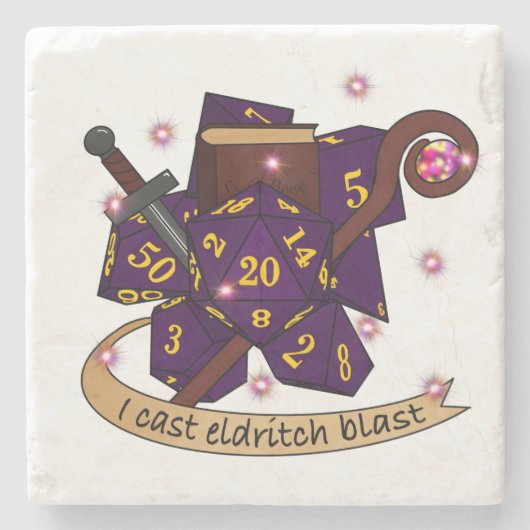 Warlock Dice Design Stenen Onderzetter (Voorkant)