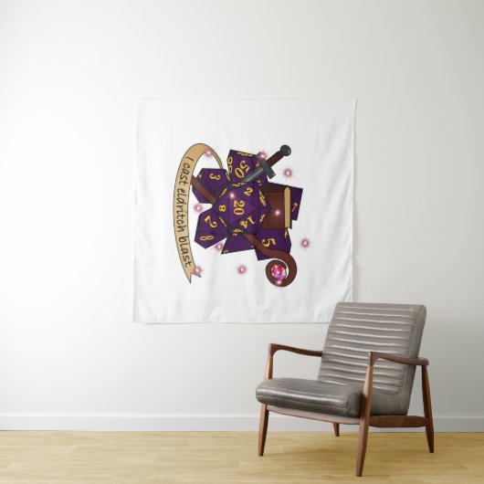 Warlock Dice Design Wandkleed (In Situ (horizontaal))