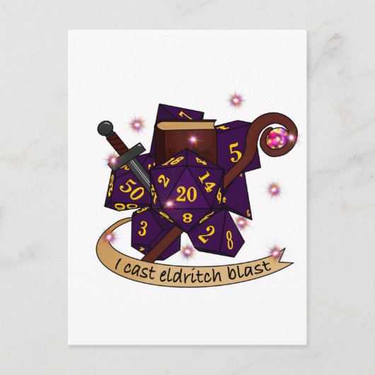 Warlock Dobbelsteen Ontwerp Briefkaart (Voorkant)