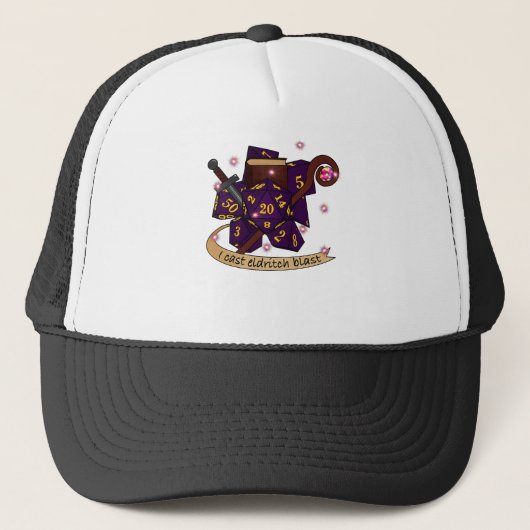 Warlock Dobbelsteen Ontwerp Trucker Pet (Voorkant)