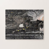 Warlock man heks haunted house fantasy dark art legpuzzel (Horizontaal)