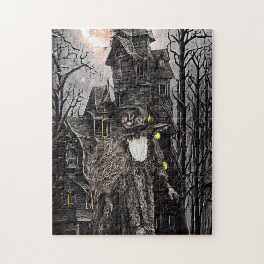 Warlock man heks haunted house fantasy dark art legpuzzel (Verticaal)