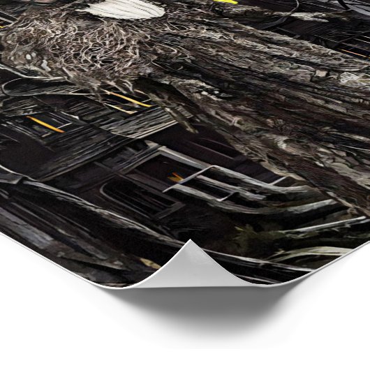 Warlock man heks haunted house fantasy dark art poster (Hoek)