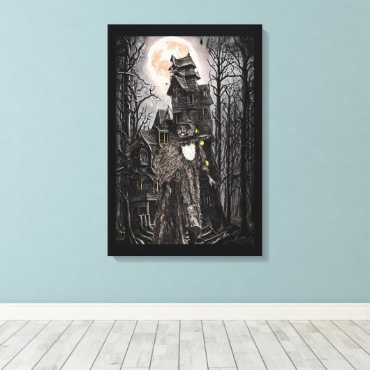 Warlock man witch haunted house fantasy dark art canvas afdruk (Insitu (Houten vloer))