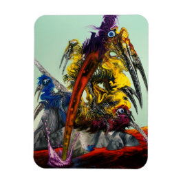 Warlus Visual Art Geel Rood Blauw Stijlvol Magneet