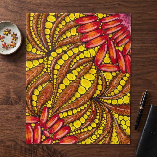 Warm Aardse Abstract Botanische Mindfulness Legpuzzel