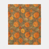 Warm Aardse Goudsbloem Bloemschilderkunst Fleece Deken (Voorkant)