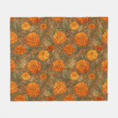 Warm Aardse Goudsbloem Bloemschilderkunst Fleece Deken (Voorkant (Horizontaal))