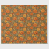 Warm Aardse Goudsbloem Bloemstuk Kunst Cadeaupapier (Vlak)