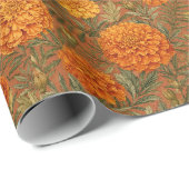 Warm Aardse Goudsbloem Bloemstuk Kunst Cadeaupapier (Rol Hoek)