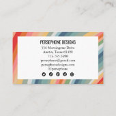 Warm aardse regenboog dank je strepen sociaal icoo visitekaartje (Achterkant)