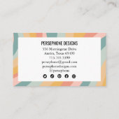 Warm aardse regenboog dank je strepen sociaal icoo visitekaartje (Achterkant)