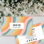 Warm aardse regenboog dank je strepen sociaal icoo visitekaartje