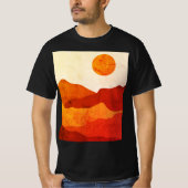 Warm Abstract Boho Woestijn Bergen Landschap T-shirt (Voorkant)