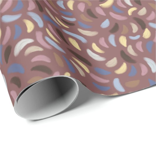 Warm Abstract penseelstreek inpakpapier (Rol Hoek)