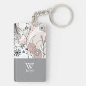 Warm Abstracte Boho Minimalistische Stijl Sleutelhanger (achterkant)