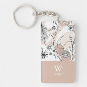 Warm Abstracte Boho Minimalistische Stijl Sleutelhanger (Voorkant)