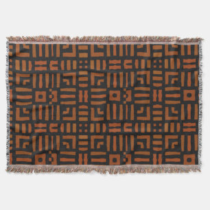 Warm African Geometric Tribal Design Deken