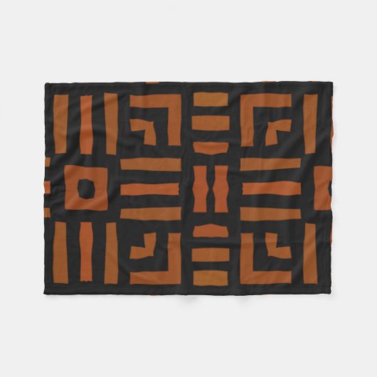 Warm Afrikaans geometrisch tribaal ontwerp Fleece Deken (Voorkant (Horizontaal))